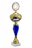 Кубок "Индиго" с крышкой на мраморной подставке , высота 32 см, чаша 8 см арт. 020-200-80 КЗ80