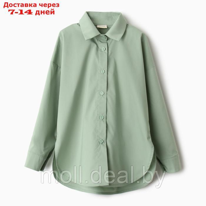 Рубашка для девочки MINAKU цвет оливковый, рост 128 см - фото 10 - id-p211706739