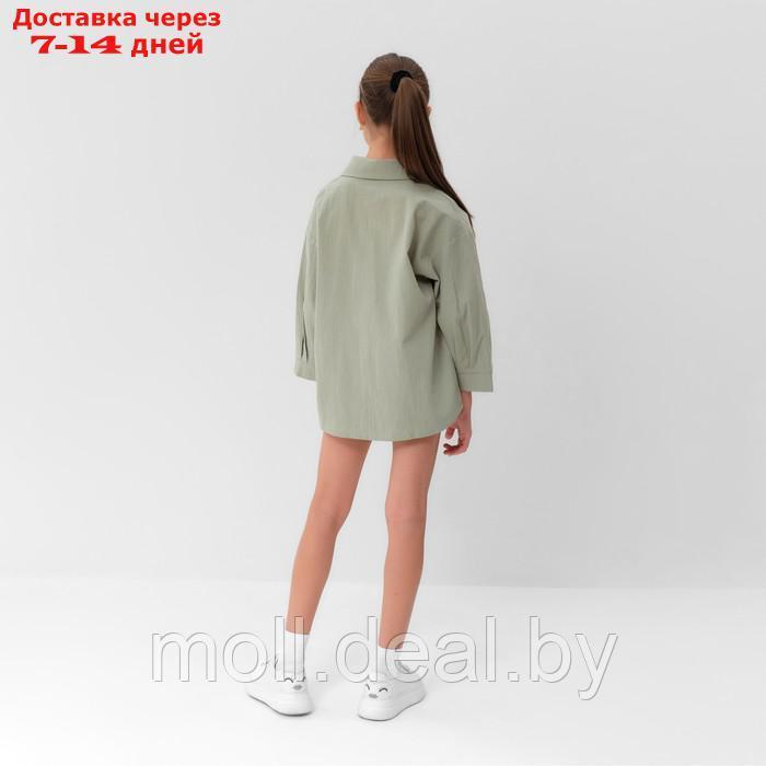 Костюм для девочки (рубашка и шорты) MINAKU, цвет оливковый, рост 134-140 см - фото 5 - id-p211705340