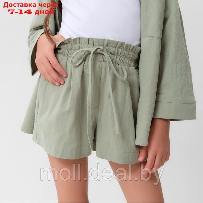 Костюм для девочки (рубашка и шорты) MINAKU, цвет оливковый, рост 134-140 см - фото 6 - id-p211705340