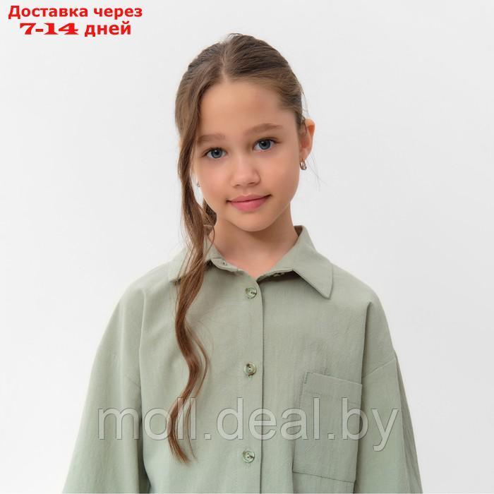 Костюм для девочки (рубашка и шорты) MINAKU, цвет оливковый, рост 134-140 см - фото 7 - id-p211705340