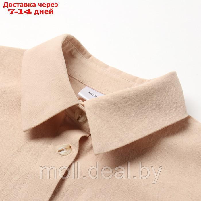 Костюм для девочки (рубашка и шорты) MINAKU, цвет бежевый, рост 158-164 см - фото 1 - id-p211705346