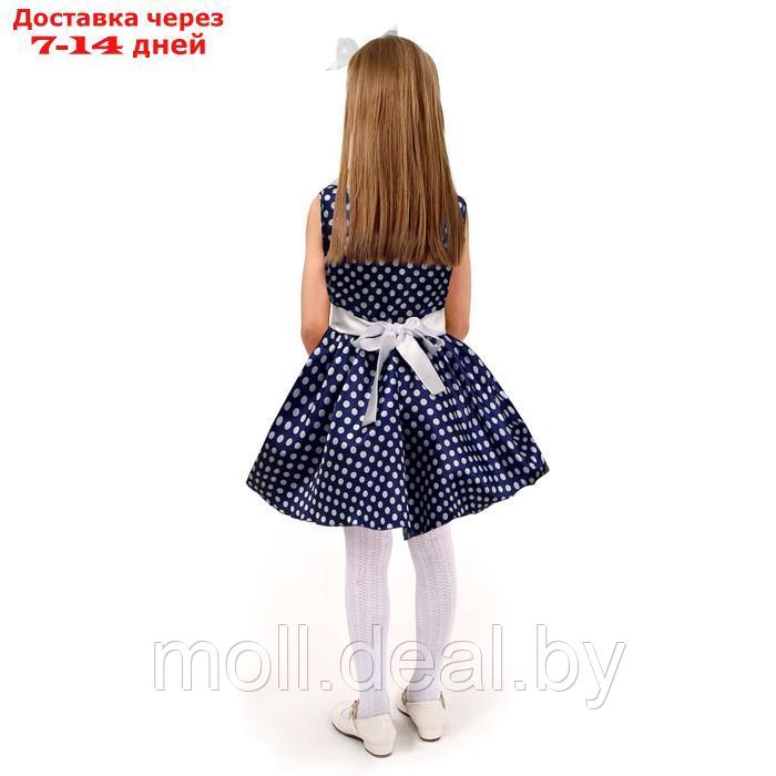 Карнавальный костюм "Стиляги5"платье синее в белый горох,повязка р-р 32 рост122-128 - фото 2 - id-p211705364