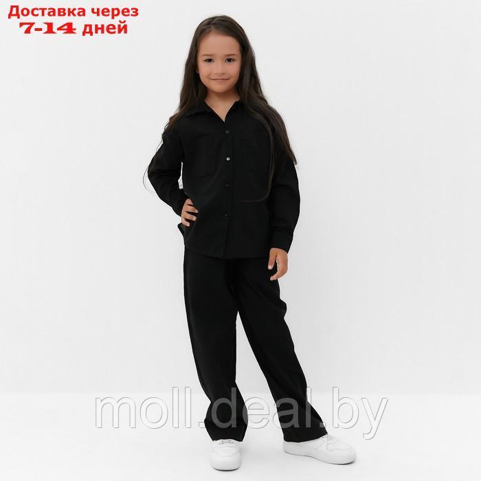 Костюм (рубашка и брюки) детский KAFTAN "Лен", р.30 (98-104 см) черный - фото 1 - id-p211706336
