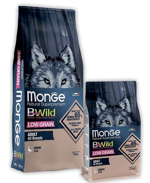 Monge BWild Low Grain Adult All Breeds (гусь), 2,5 кг - фото 1 - id-p211722376