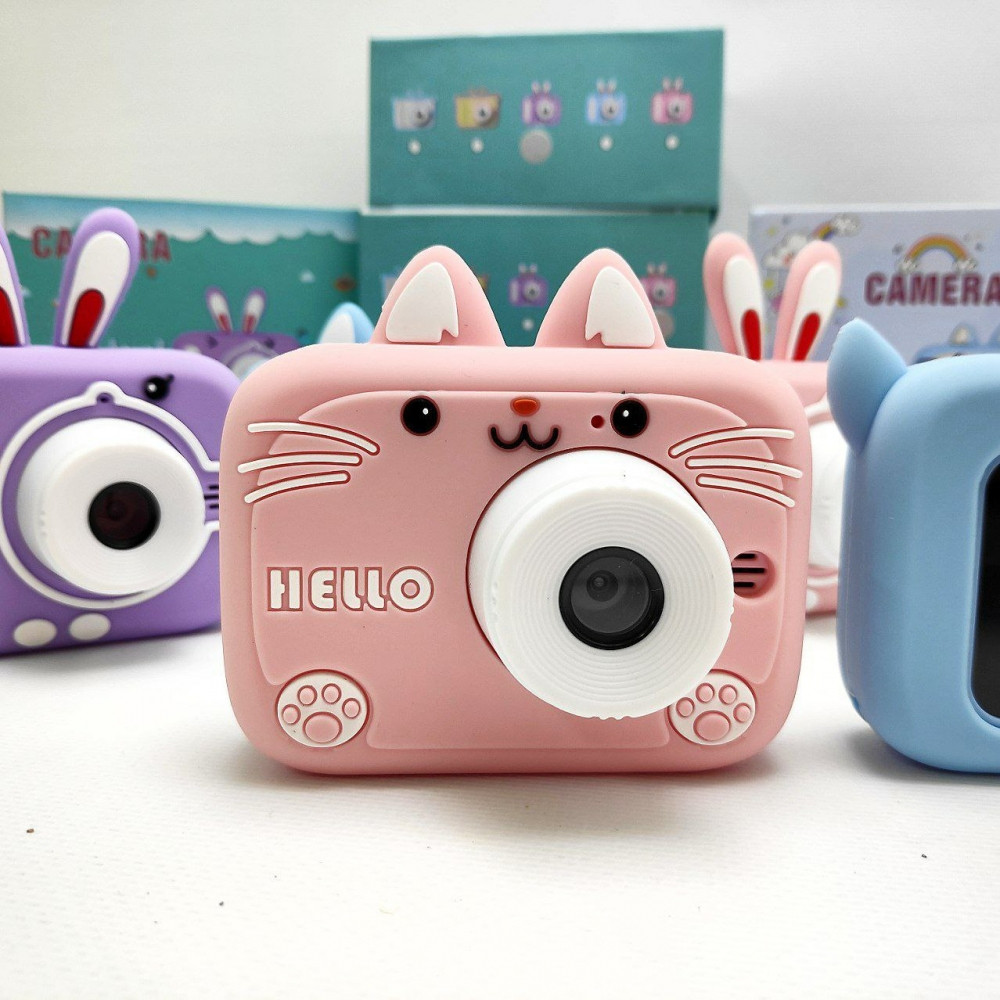 Детский цифровой мини фотоаппарат Childrens fun Camera (экран 2 дюйма, фото, видео, 5 встроенных игр) Голубой - фото 5 - id-p207134902