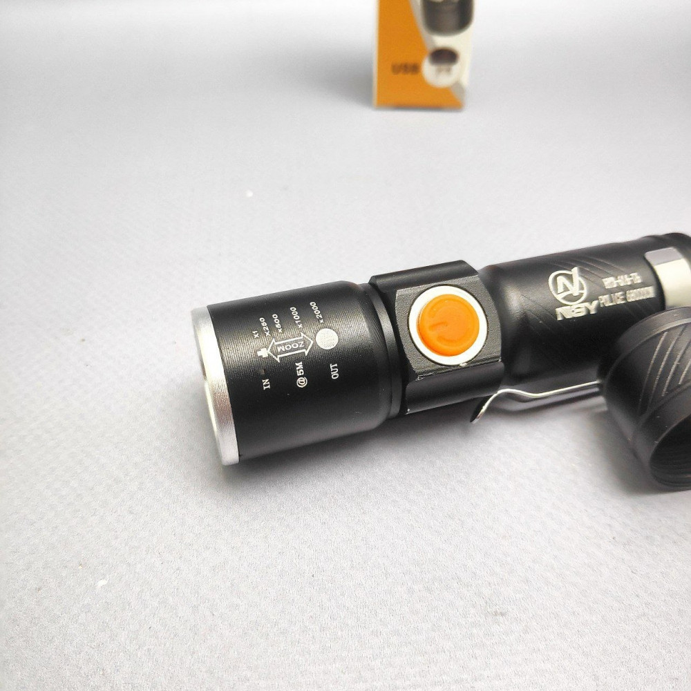 Светодиодный фонарь YYC-616-T6 с встроенным литиевым аккумулятором / USB-зарядка, ZOOM увеличение свечения / 3 - фото 6 - id-p204656582