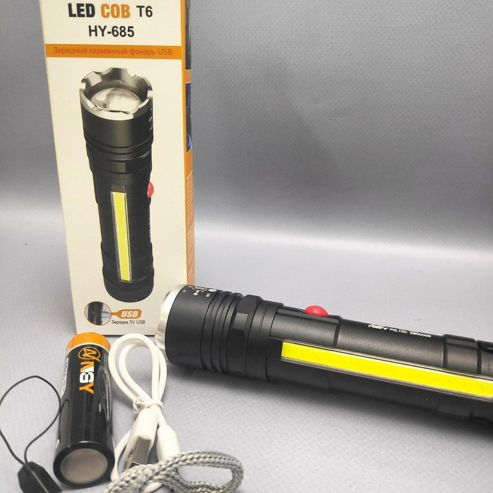 Светодиодный фонарь NSY YM - T6 - 26 с магнитным держателем / Аккумулятор USB-зарядка / 4 режима свечения - фото 3 - id-p204656584