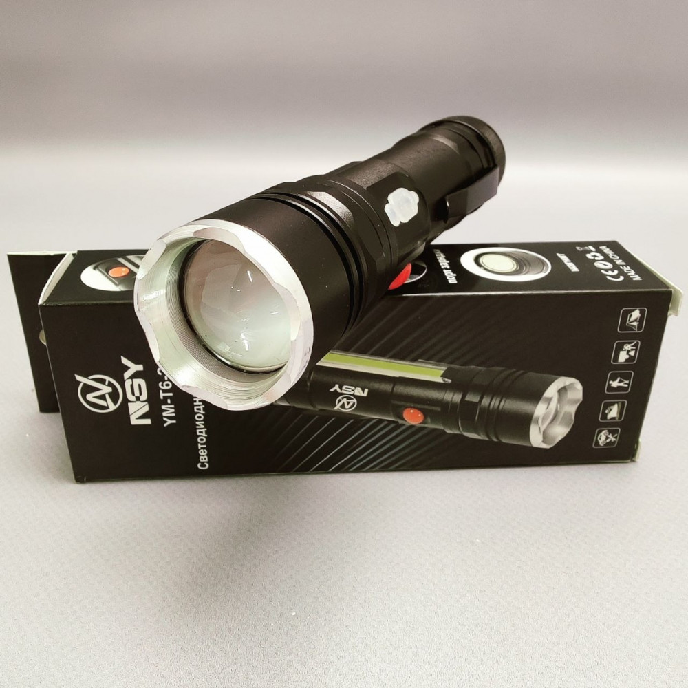 Светодиодный фонарь NSY YM - T6 - 26 с магнитным держателем / Аккумулятор USB-зарядка / 4 режима свечения - фото 5 - id-p204656584