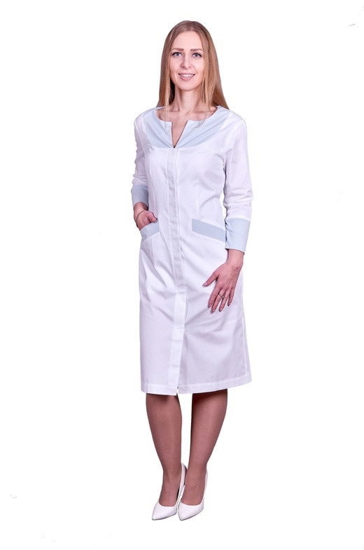 Халат медицинский женский модель "001-011", белый - фото 1 - id-p211729408