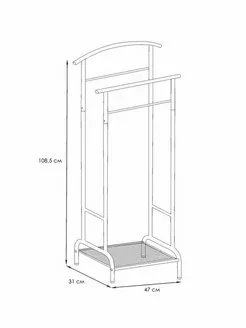 Вешалка напольная для одежды металлическая костюмная, штанга (белый) - фото 3 - id-p211729449