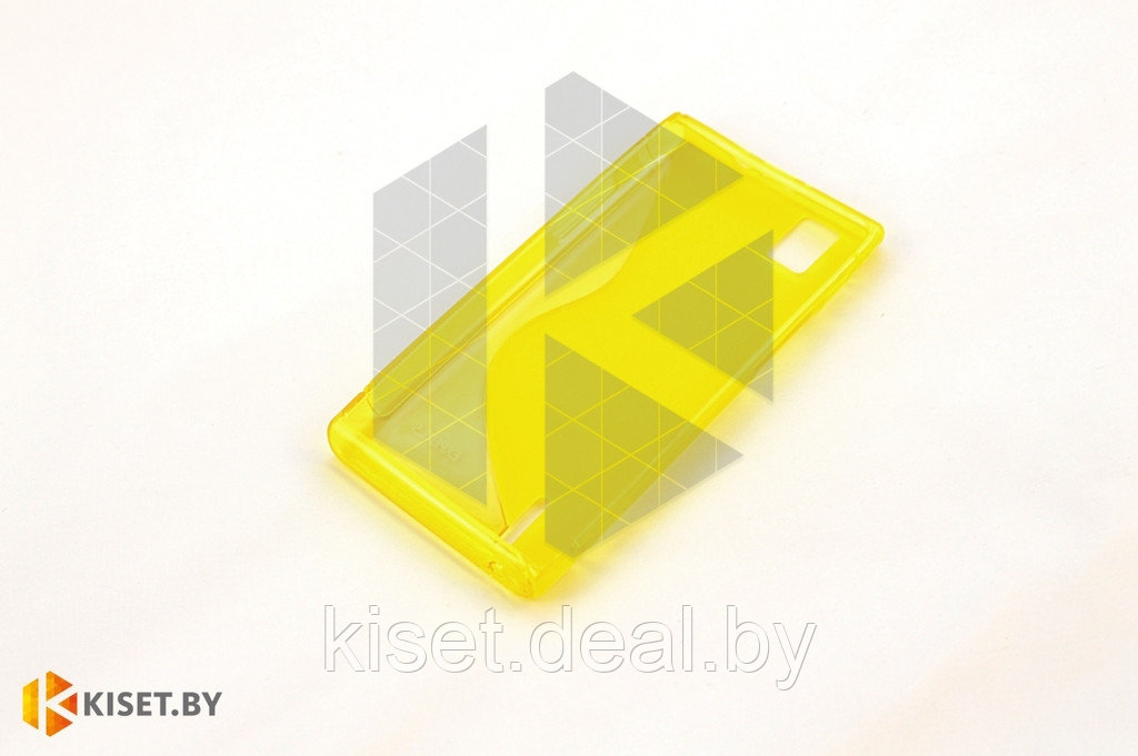 Силиконовый чехол для Huawei Ascend G620s, желтый с волной - фото 2 - id-p211729572