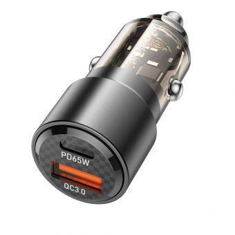 Автомобильное зарядное устройство BOROFONE BZ20A USB+Type-C QC3.0 83W черное - фото 1 - id-p210577767