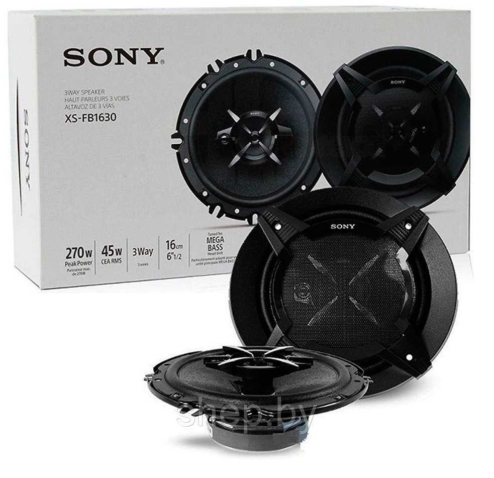 Автомобильные динамики Sony XS-FB1630 / 16 см / Коаксиальные колонки 6 дюйм. / Комплект 2 шт. - фото 1 - id-p211740446