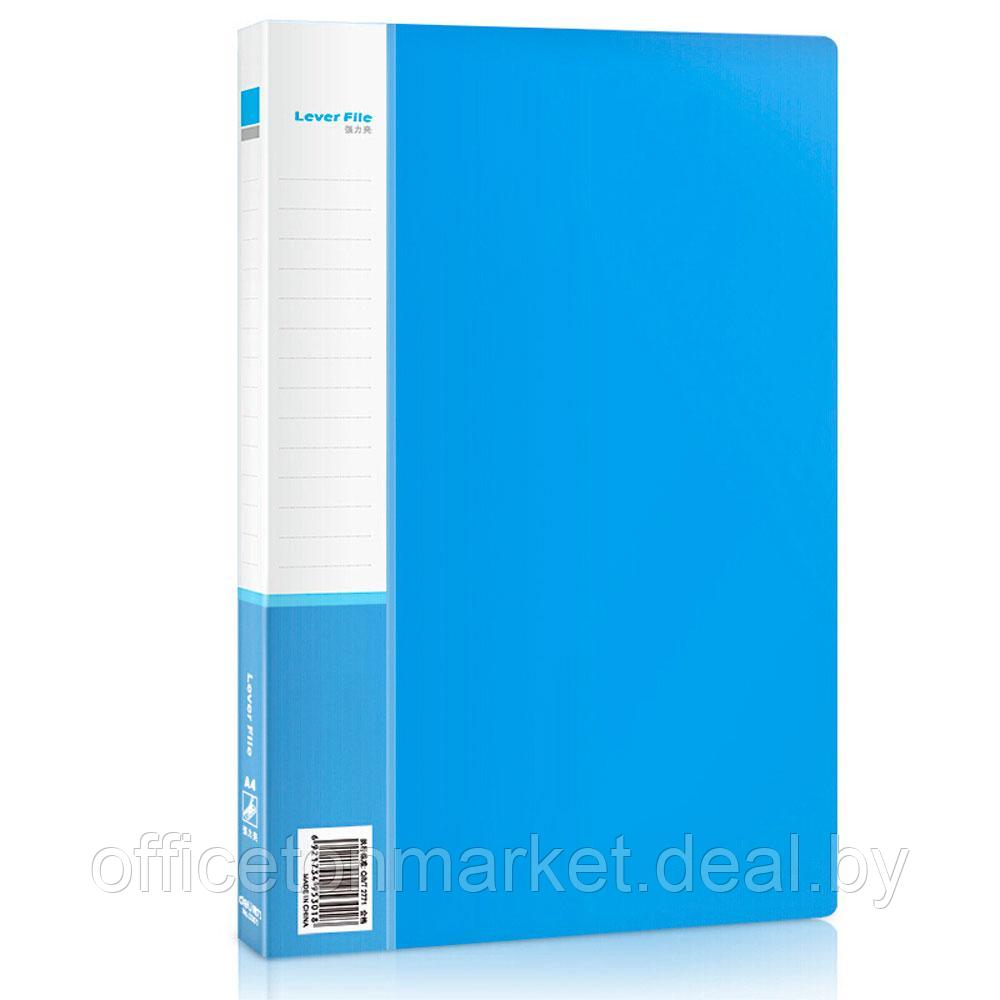 Папка с зажимом и карманом "Deli", А4, синий - фото 1 - id-p211738250