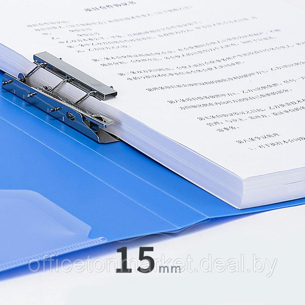 Папка с зажимом и карманом "Deli", А4, синий - фото 3 - id-p211738250