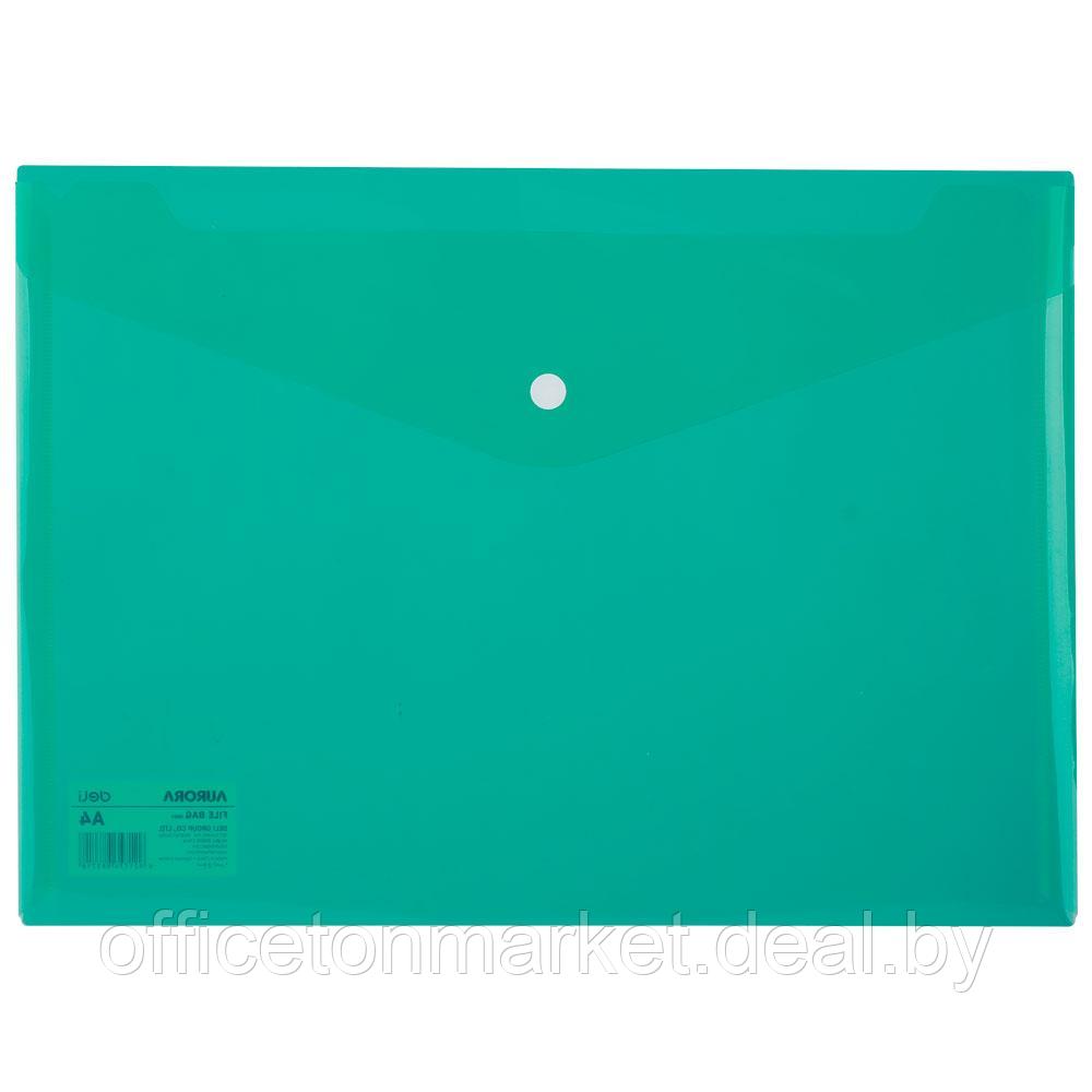 Папка-конверт на кнопке "Deli", A4, зеленый - фото 1 - id-p211738255