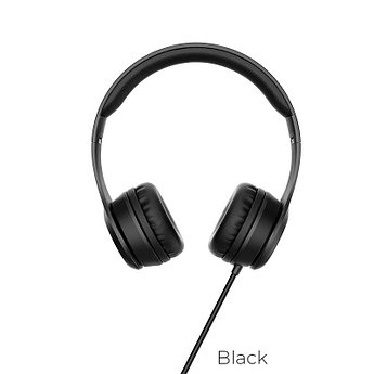 Наушники HOCO W21 GRACEFUL CHARM WIRE CONTROL HEADPHONES, 708281 BLACK