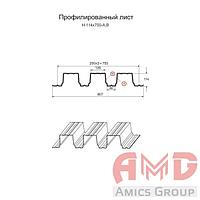 Профилированный лист Н-114 х 807 - А,В глянец Стандарт 0,90мм