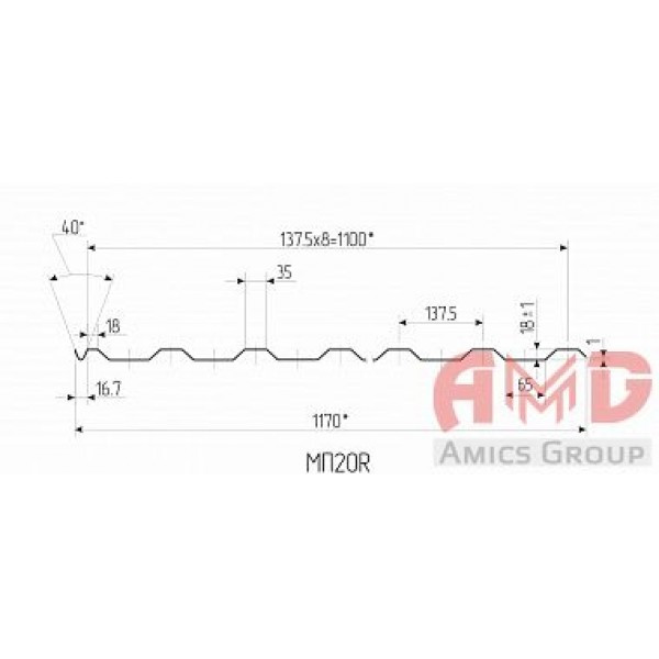 Профнастил для кровли МП-20 Stalcolor А, В, R матовый Элит ArcticMat 0,50мм - фото 1 - id-p211787283