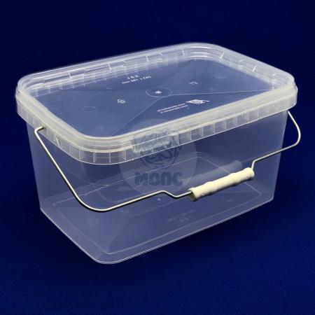 Контейнер прямоугольный прозрачный пищевой 5,8л с крышкой и ручкой - фото 1 - id-p211797662