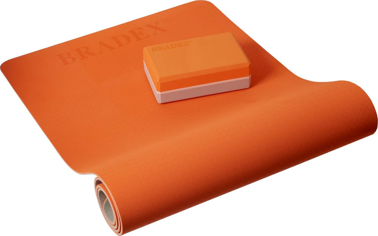 Блок для йоги Bradex SF 0731, оранжевый/серый - фото 6 - id-p211797679