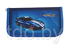 Пенал 2-х секционный, печать на ткани "Синий спорткар", 190х105 мм