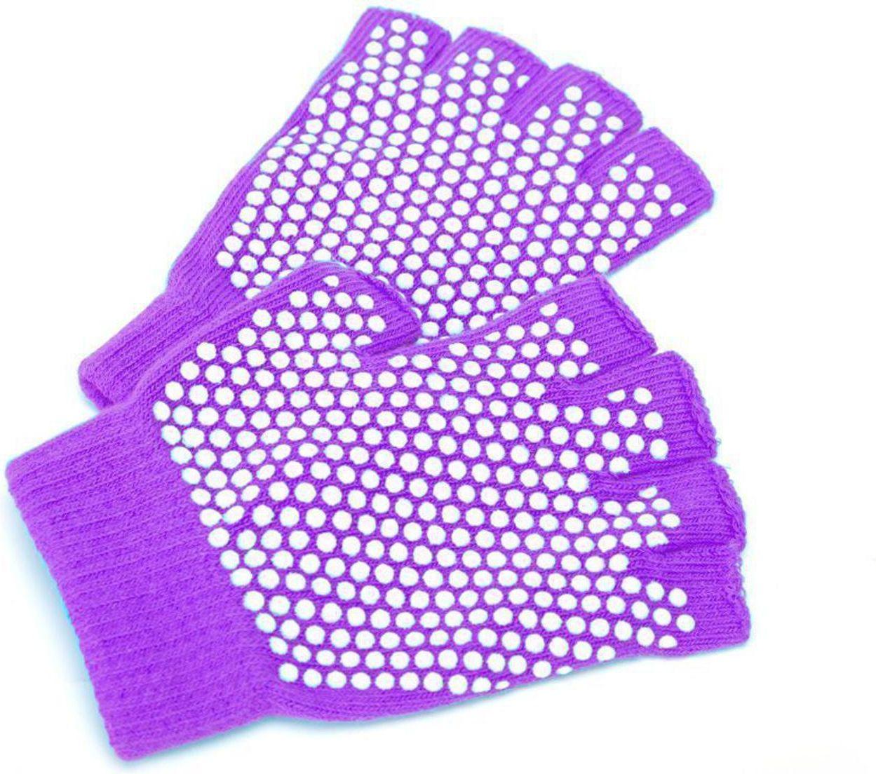 Перчатки противоскользящие для занятий йогой, фиолетовые - фото 1 - id-p211797871