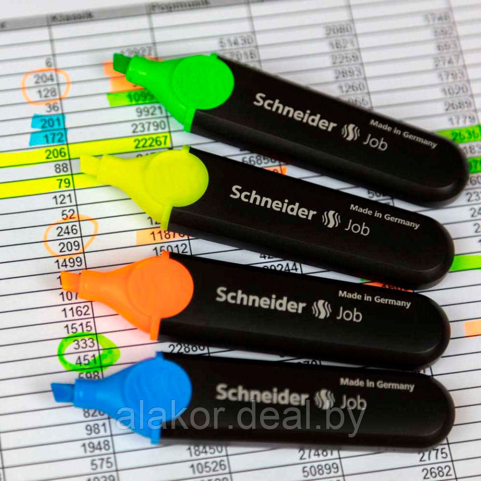 Набор маркеров текстовых Schneider "Job" 6 шт, ассорти - фото 5 - id-p211799172