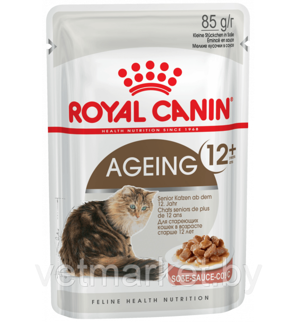 Влажный корм ROYAL CANIN AGEING +12 in GRAVY, кусочки в соусе (0,085 кг) - фото 1 - id-p211799171