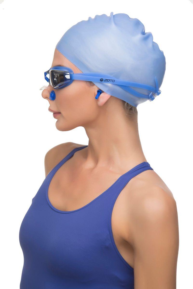 Набор для плавания: шапочка, очки, зажим для носа, беруши для бассейна - фото 8 - id-p211798121