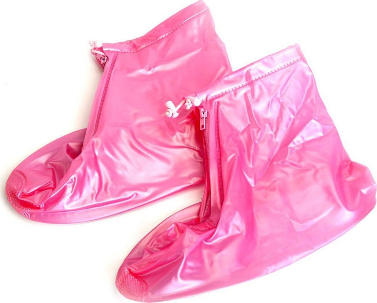 Чехлы грязезащитные для женской обуви без каблука, размер M, цвет розовый - фото 3 - id-p211798211