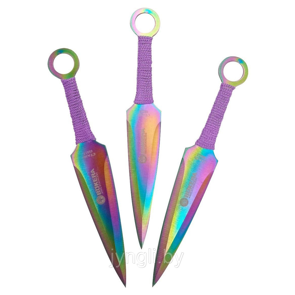 Набор метательных ножей фиолетовых с переливом - фото 3 - id-p211799213