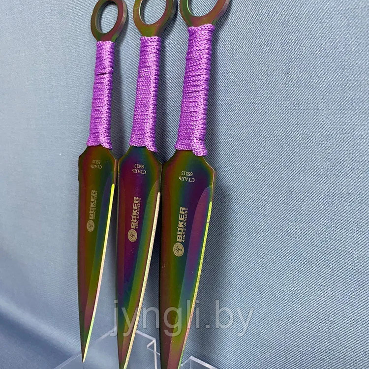 Набор метательных ножей фиолетовых с переливом