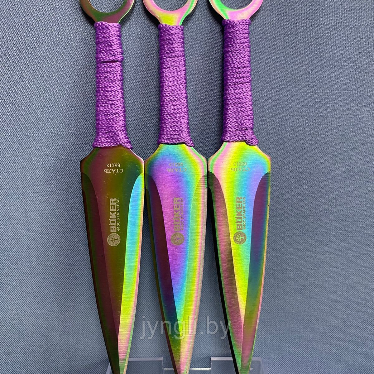 Набор метательных ножей фиолетовых с переливом - фото 2 - id-p211799213