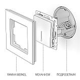 Выключатель одноклавишный с подсветкой (графит рифленый) WL04-SW-1G-LED, фото 4