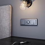 Выключатель одноклавишный с подсветкой (графит рифленый) WL04-SW-1G-LED, фото 3