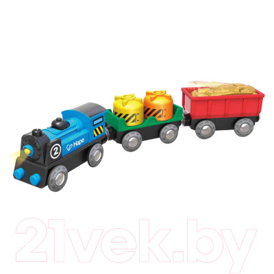 Поезд игрушечный Hape Товарный поезд на батарейках / E3720-HP - фото 2 - id-p211821096