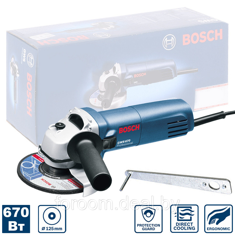 Угловая шлифмашина GWS 670 Professional BOSCH (0601375606) - фото 1 - id-p211799685