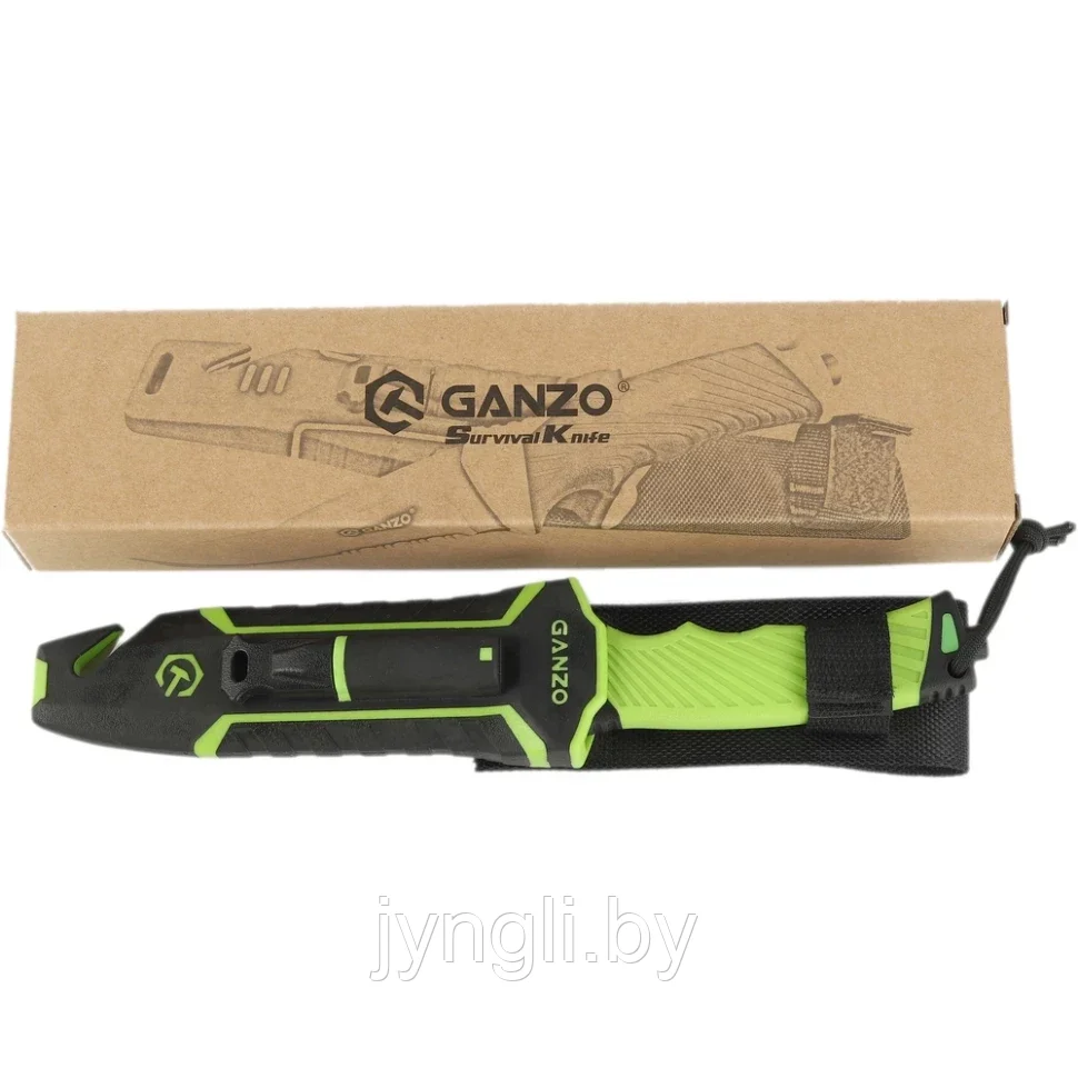Нож Ganzo G8012V2-LG зеленый с паракордом - фото 9 - id-p211822884
