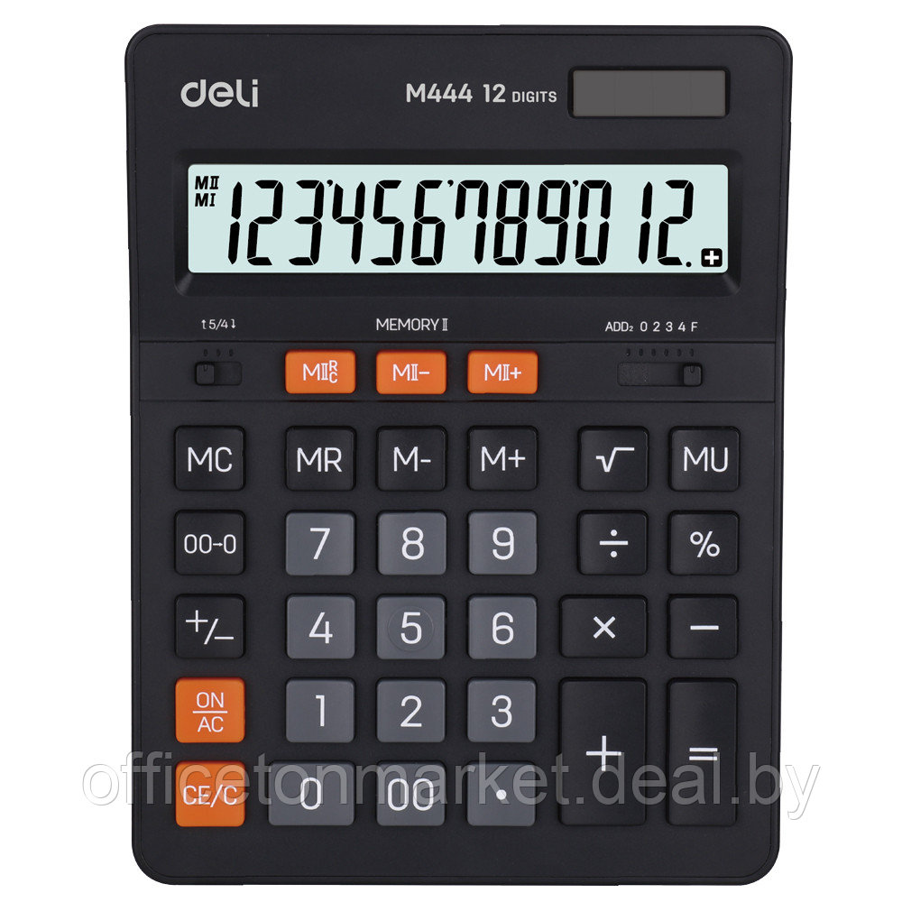 Калькулятор настольный Deli "М444", 12-разрядный, черный