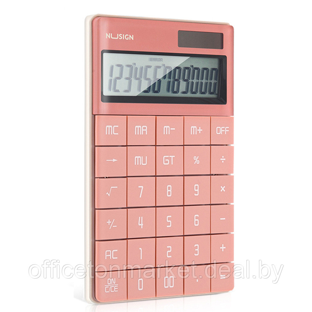 Калькулятор настольный Deli "NS041", 12-разрядный, светло-красный - фото 2 - id-p211738351