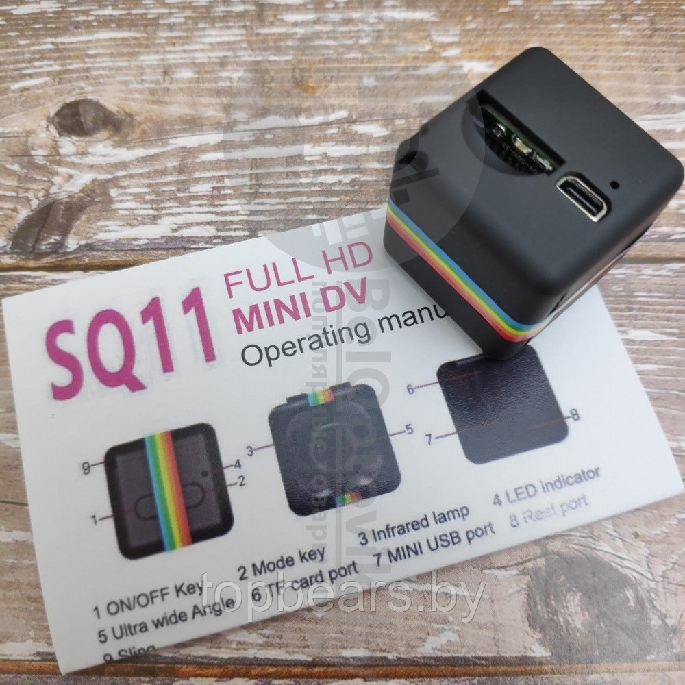 Беспроводная мини камера SQ11 Mini DV 1080P / Мини видеорегистратор/ Спорт - камера/ Ночная съемка и датчик - фото 8 - id-p205936752