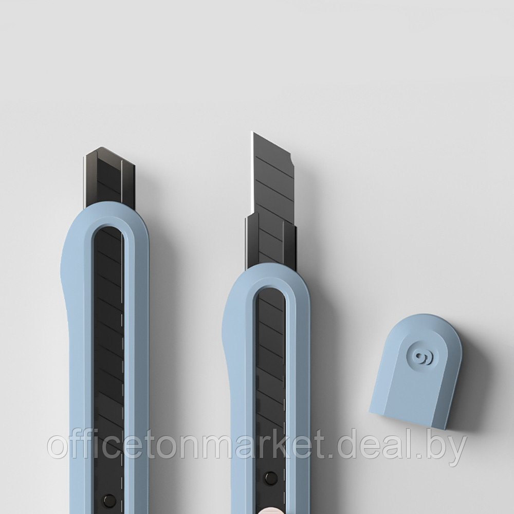 Нож для бумаги "Deli Nusign" усиленный, 0.9 см, синий - фото 2 - id-p211739062