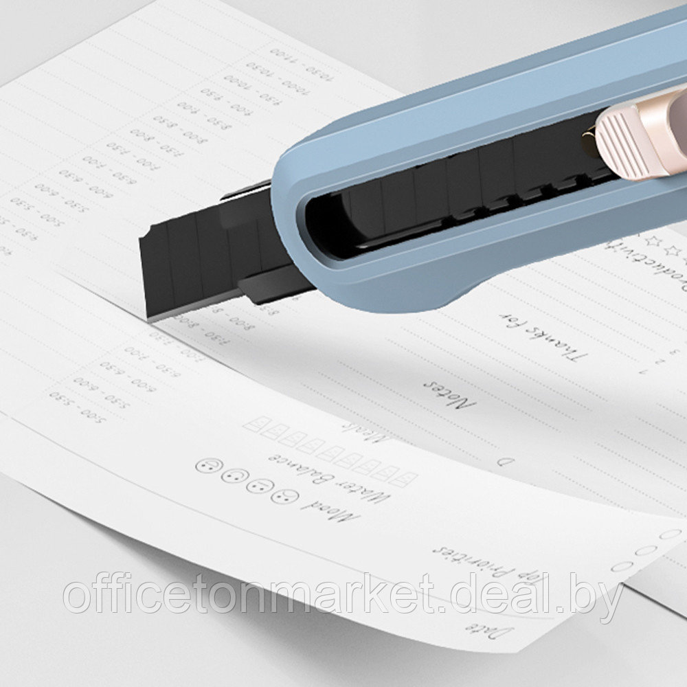 Нож для бумаги "Deli Nusign" усиленный, 0.9 см, синий - фото 4 - id-p211739062