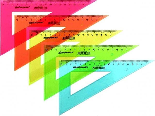 Треугольник пластиковый schoolФормат 18 см, 30°, ассорти (цена за 1 шт.) - фото 1 - id-p211887343