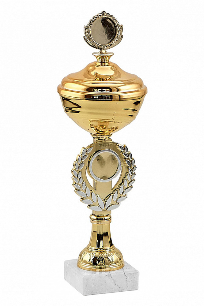 Кубок "Удача" с крышкой на мраморной подставке , высота 25 см, чаша 8 см    арт.027-180-80 КЗS80