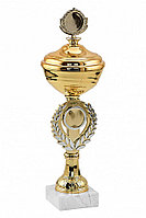 Кубок "Удача" с крышкой на мраморной подставке , высота 25 см, чаша 8 см арт.027-180-80 КЗS80
