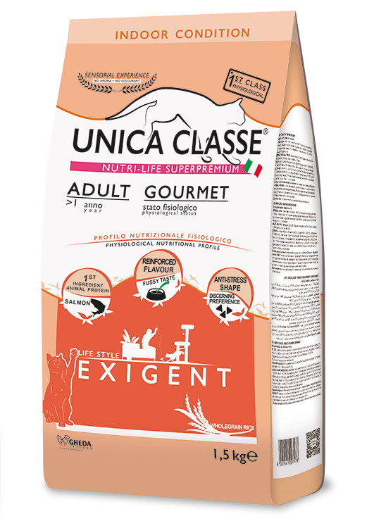 Unica Classe Adult Gourmet Exigent (лосось), 1,5 кг - фото 1 - id-p211889443