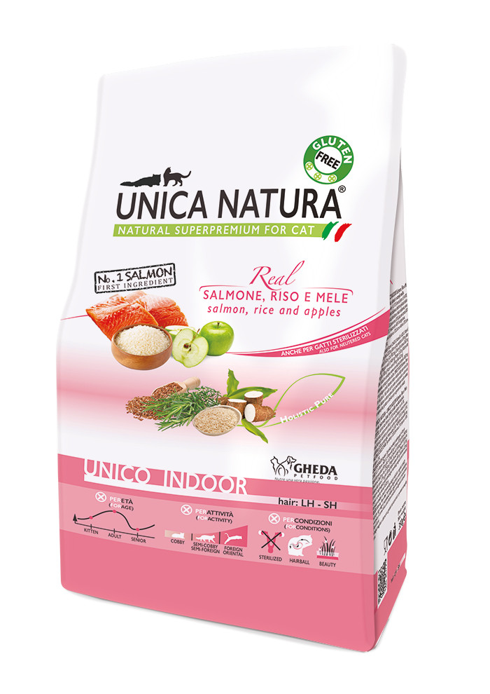 Unica Natura Unico Indoor (лосось, рис, яблоко), 1,5 кг - фото 1 - id-p211889467